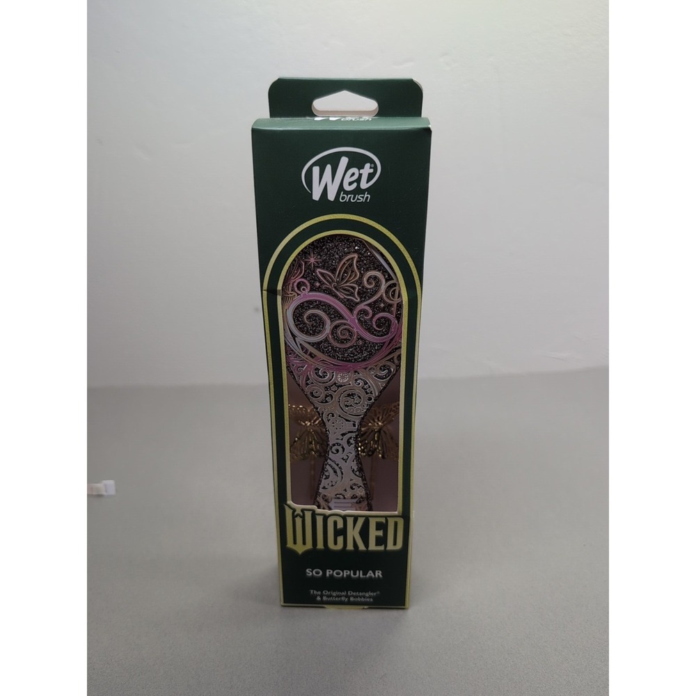 Hair Brush Wet Brush WICKED So Popular Glinda Pink Glitter Butterfly Bobbi Pins